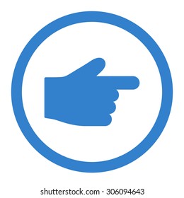 Index Finger vector icon. This rounded flat symbol is drawn with cobalt color on a white background.