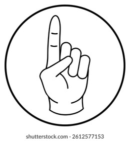 index finger up vector on a white background