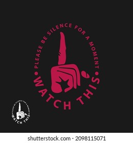 index finger vector for silent for logo icon. abstract simple business and entertainment design.