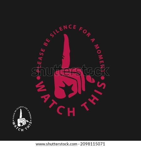 index finger vector for silent for logo icon. abstract simple business and entertainment design.