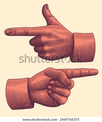 Index fingers. Editable hand drawn illustration. Vector vintage engraving. Isolated on light background. 8 EPS
