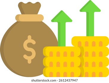 Index Fund Icon Flat Vector Illustration