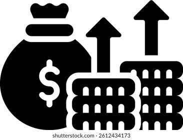Index Fund Icon Glyph Vector Illustration
