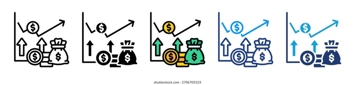 Conjunto de iconos de fondo de índice Ilustración vectorial de Colección de estilos múltiples