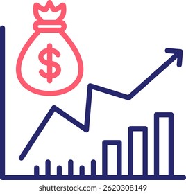Index Funds Icon Color Vector Illustration