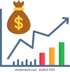 Index Funds Icon Flat Vector Illustration