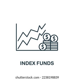 Icono de Index Funds. Icono de inversión simple monocroma para plantillas, diseño web e infografías