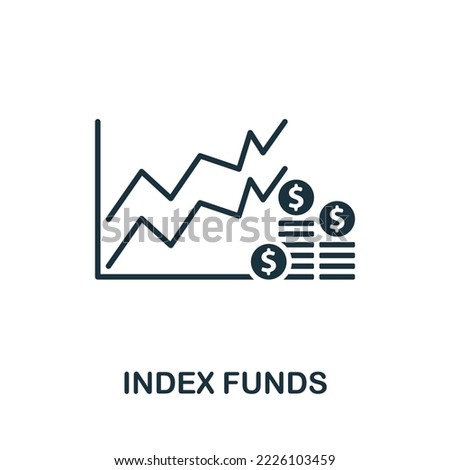 Index Funds icon. Monochrome simple Investments icon for templates, web design and infographics