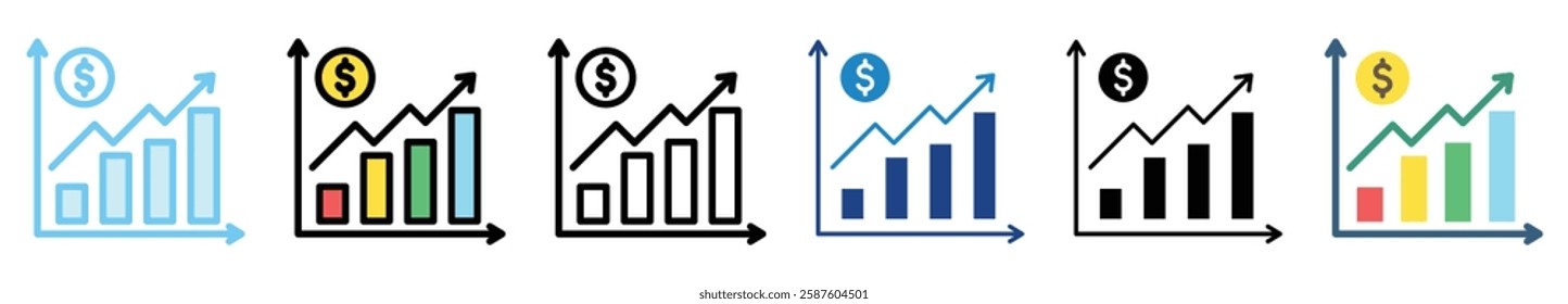 Index Funds multi style, mini illustration icon. outline, flat, glyph, line color. For UI, UX, app and web, digital or print. For  education, business, economy, financial theme.