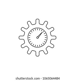 index in gear icon. Element of measuring instruments for mobile concept and web apps. Thin line  icon for website design and development, app development. Premium icon on white background