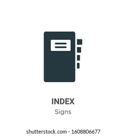 Index glyph icon vector on white background. Flat vector index icon symbol sign from modern signs collection for mobile concept and web apps design.