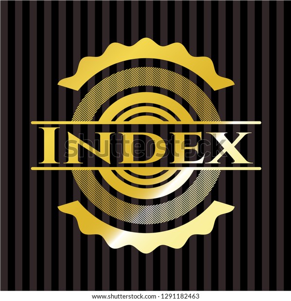 Index gold badge or\
emblem