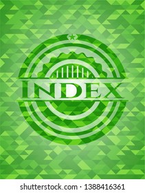 Index green mosaic emblem. Vector Illustration. Detailed.