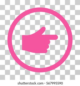 Index Hand rounded icon. Vector illustration style is flat iconic symbol inside a circle, pink color, transparent background. Designed for web and software interfaces.