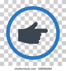 Index Hand rounded icon. Vector illustration style is flat iconic bicolor symbol inside a circle, smooth blue colors, transparent background. Designed for web and software interfaces.