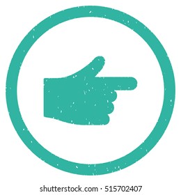 Index Hand rubber seal stamp watermark. Icon symbol inside circle frame with grunge design and corrosion texture. Scratched vector cyan ink emblem on a white background.