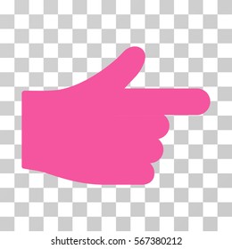 Index Hand vector icon. Illustration style is flat iconic pink symbol on a transparent background.