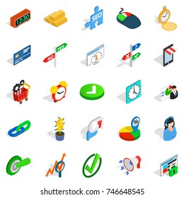 Index icons set. Isometric set of 25 index vector icons for web isolated on white background