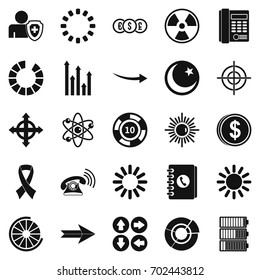 Index icons set. Simple set of 25 index vector icons for web isolated on white background