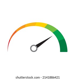 Indexinstrument zur Messung der Rating-Vektorgrafik. Zufriedenstellungs-admess-Infografik, Vollzähler, Score-Kreditsymbol, gute Solvenzgrafik-Rate