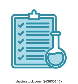 Index List mini illustration dual tone color icon, use for research and development, education, industry, UI, UX kit, app and web development, digital or print.