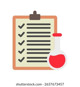 Index List mini illustration flat color icon, use for research and development, education, industry, UI, UX kit, app and web development, digital or print.