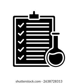 Index List mini illustration glyph icon, use for research and development, education, industry, UI, UX kit, app and web development, digital or print.
