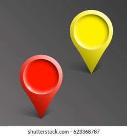 Index location on the map. Pointer position. Marker standing. Indicator destination. Origami infographic colorful banners set. Advertising Design shape. Speech talking cloud. Vector label tag.