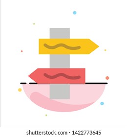 Index, Navigation, Road Abstract Flat Color Icon Template
