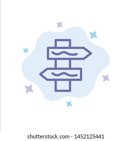 Index, Navigation, Road Blue Icon on Abstract Cloud Background