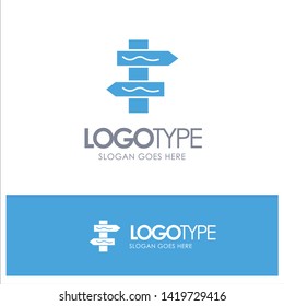 Index, Navigation, Road Blue Solid Logo with place for tagline