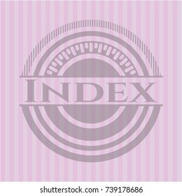 Index pink emblem. Retro