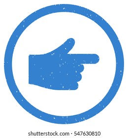 Index Pointer grainy textured icon for overlay watermark stamps. Flat symbol with dust texture. Dotted vector cobalt ink rubber seal stamp with grunge design on a white background.