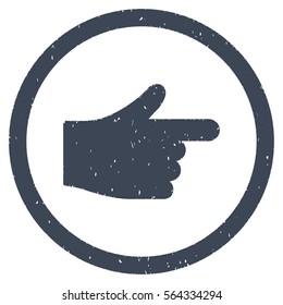 Index Pointer grainy textured icon for overlay watermark stamps. Flat symbol with scratched texture. Dotted vector smooth blue ink rubber seal stamp with grunge design on a white background.