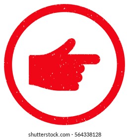 Index Pointer grainy textured icon for overlay watermark stamps. Flat symbol with dust texture. Dotted vector red ink rubber seal stamp with grunge design on a white background.