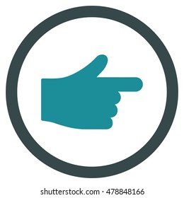 Index Pointer vector bicolor rounded icon. Image style is a flat icon symbol inside a circle, soft blue colors, white background.