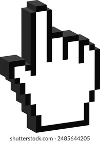 Index Pointing Up Hand 3D pixel icon. Unique style Emoji icons vector collection.
