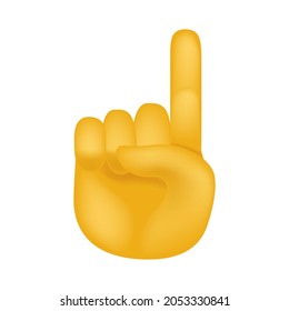 Index Pointing Up Hand Emoji Icon Illustration Sign. Human Gesture Vector Symbol Emoticon Design Vector Clip Art.