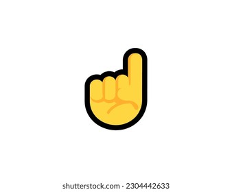 Index Pointing Up vector icon on a white background. Index finger hand emoji illustration. Isolated index finger vector emoticon