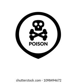 Index of poisonous substances on map pointer.Vector illustration