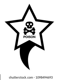 Index of poisonous substances on map pointer.Vector illustration