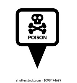 Index of poisonous substances on map pointer.Vector illustration