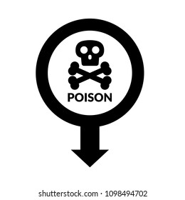 Index of poisonous substances on map pointer.Vector illustration