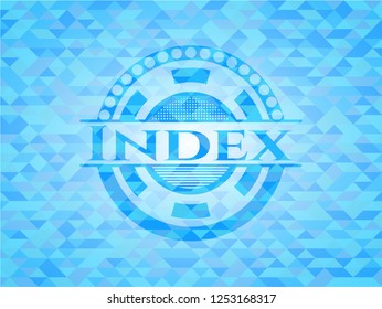 Index realistic light blue mosaic emblem