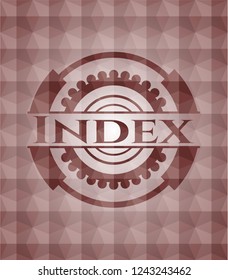 Index red seamless geometric badge.
