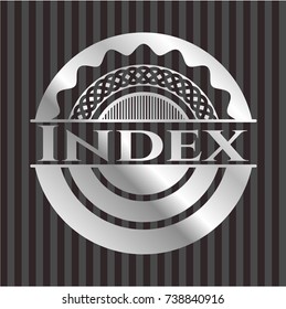 Index silver shiny badge