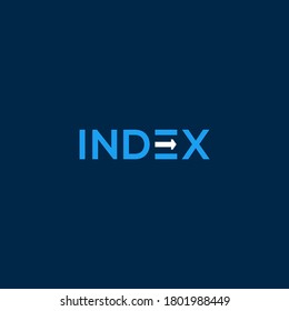 index word logo with forward arrow, wordmark logo