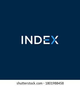 index word logo with forward arrow, wordmark logo