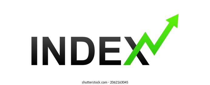 Index word typography vector in flat style design isolated on white background. Stock market Index word typography concept. EPS 10 vector illustration.