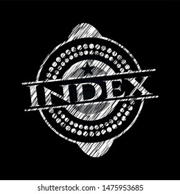 Index written with chalkboard texture. Vector Illustration. Detailed.
